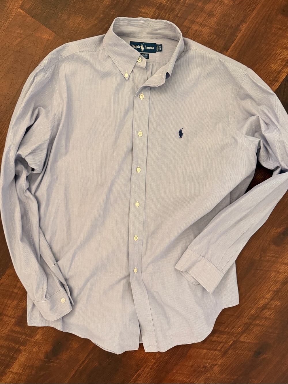Ralph Lauren Yarmouth 100% cotton long-sleeve button-down shirt size 15.5 34/35